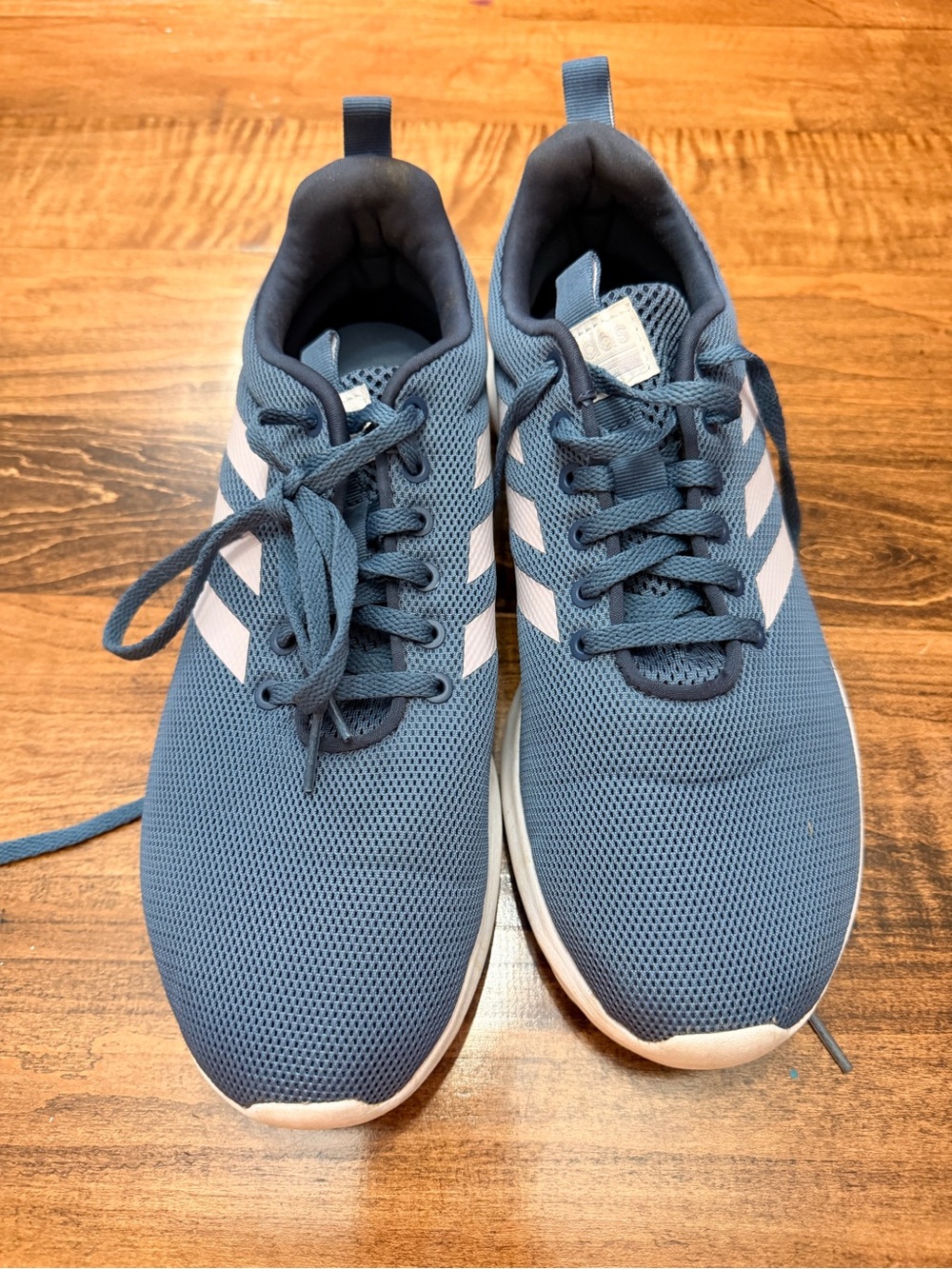 Adidas Women's Blue Cloud Foam Sneakers with Lilac Stripes Like New 9